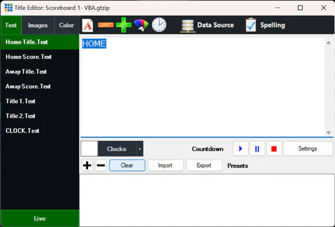 Opening the vMix Title Editor