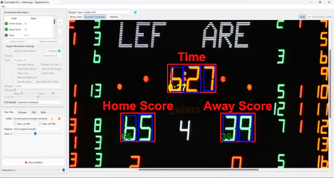 Boxes placed over the scores and clock in ScoreSight