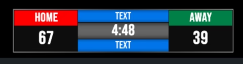 The vMix title showing live values from ScoreSight