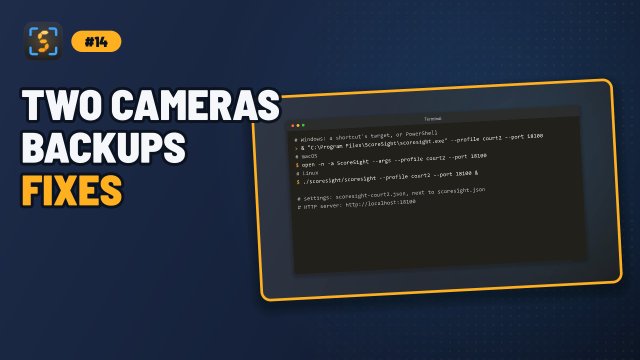Video 14: Two cameras, backups and troubleshooting (3:58)